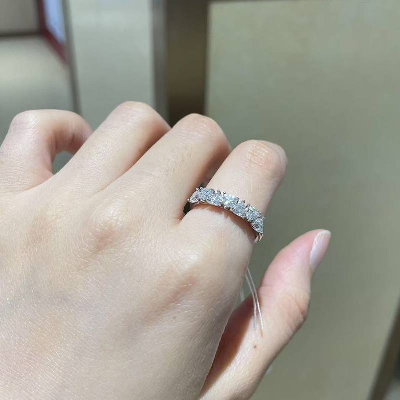 Heart shaped S925 silver plated white gold women's ring custom selection, accessory stone Moissanite diamond 1.4ct
